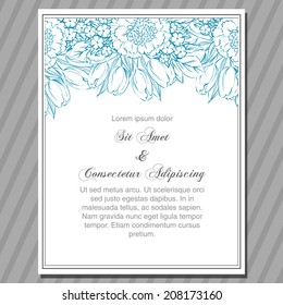 Wedding invitation cards with floral elements