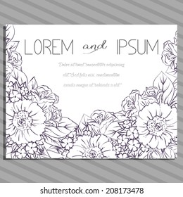 Wedding invitation cards with floral elements