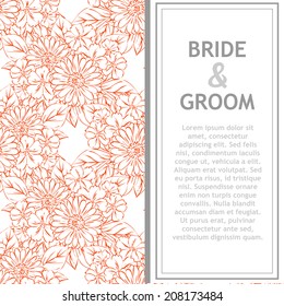Wedding invitation cards with floral elements