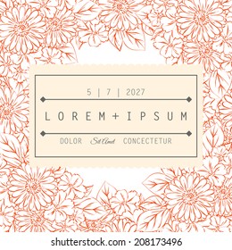 Wedding invitation cards with floral elements