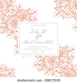 Wedding invitation cards with floral elements