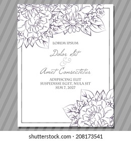 Wedding invitation cards with floral elements