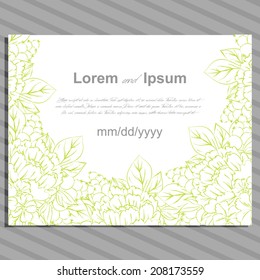 Wedding invitation cards with floral elements
