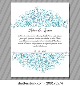 Wedding invitation cards with floral elements