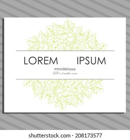 Wedding invitation cards with floral elements
