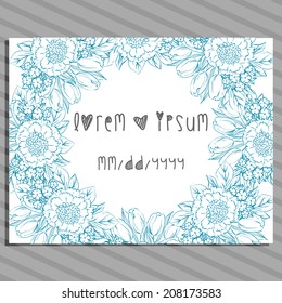 Wedding invitation cards with floral elements