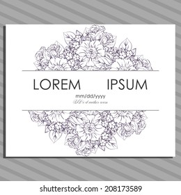 Wedding invitation cards with floral elements
