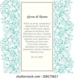 Wedding invitation cards with floral elements