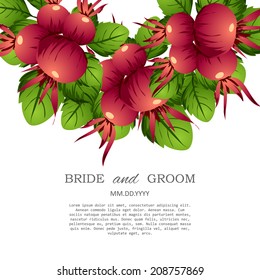Wedding invitation cards with floral elements