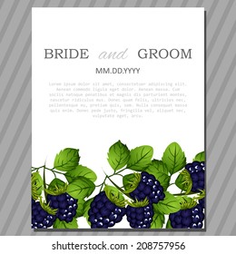 Wedding invitation cards with floral elements