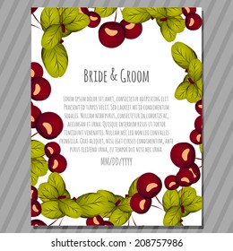 Wedding invitation cards with floral elements