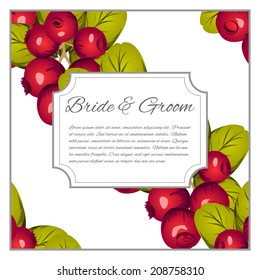 Wedding invitation cards with floral elements