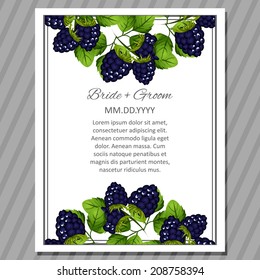 Wedding invitation cards with floral elements