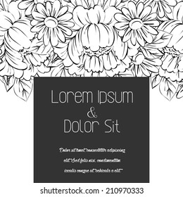 Wedding invitation cards with floral elements. 