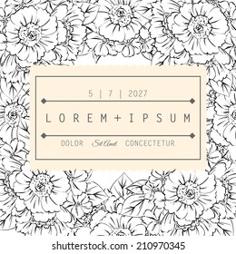 Wedding invitation cards with floral elements. 