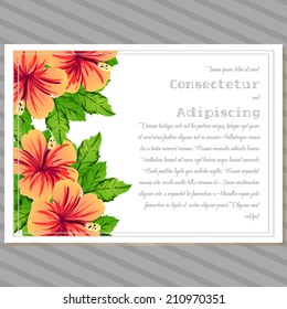 Wedding invitation cards with floral elements. 