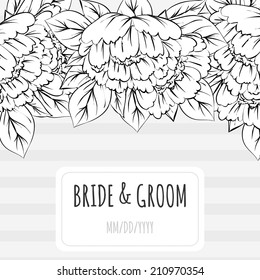 Wedding invitation cards with floral elements. 