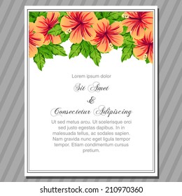Wedding invitation cards with floral elements. 