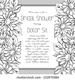 Wedding invitation cards with floral elements. 