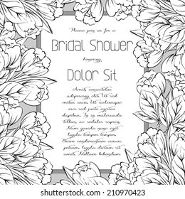 Wedding invitation cards with floral elements. 