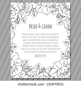 Wedding invitation cards with floral elements