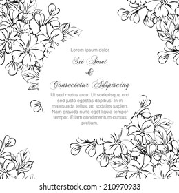 Wedding invitation cards with floral elements