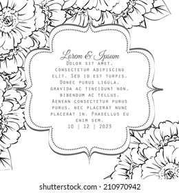 Wedding invitation cards with floral elements