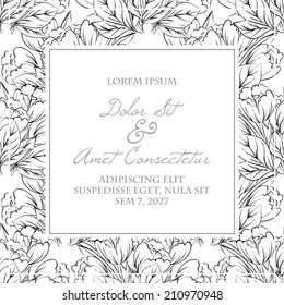 Wedding invitation cards with floral elements