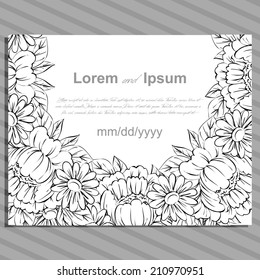 Wedding invitation cards with floral elements