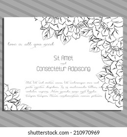 Wedding invitation cards with floral elements