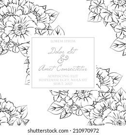 Wedding invitation cards with floral elements