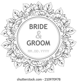 Wedding invitation cards with floral elements