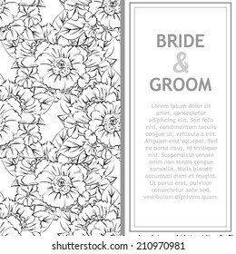 Wedding invitation cards with floral elements