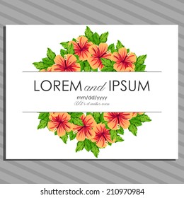 Wedding invitation cards with floral elements