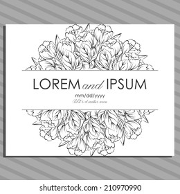 Wedding invitation cards with floral elements