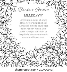 Wedding invitation cards with floral elements