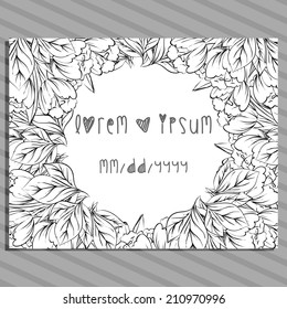 Wedding invitation cards with floral elements