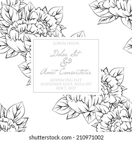 Wedding invitation cards with floral elements