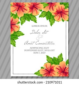 Wedding invitation cards with floral elements