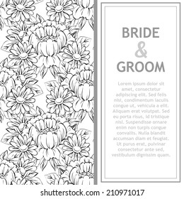 Wedding invitation cards with floral elements