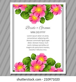 Wedding invitation cards with floral elements