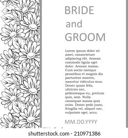 Wedding invitation cards with floral elements