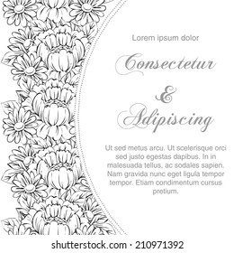 Wedding invitation cards with floral elements