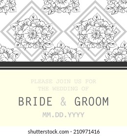 Wedding invitation cards with floral elements
