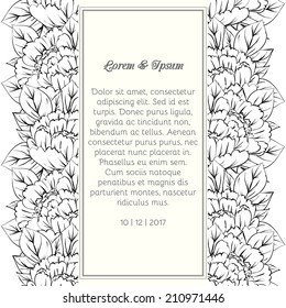 Wedding invitation cards with floral elements