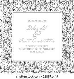 Wedding invitation cards with floral elements