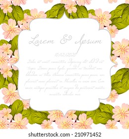 Wedding invitation cards with floral elements