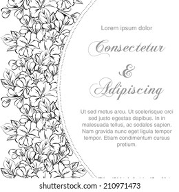 Wedding invitation cards with floral elements