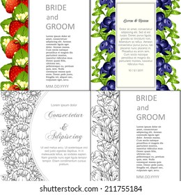 Wedding invitation cards with floral elements