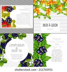 Wedding invitation cards with floral elements